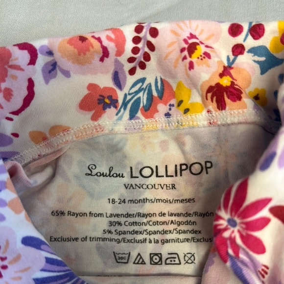 LouLou Lollipop - Canadian - LIKE NEW - rayon blend floral Ruffled Diaper Cover - Picture 2 of 3